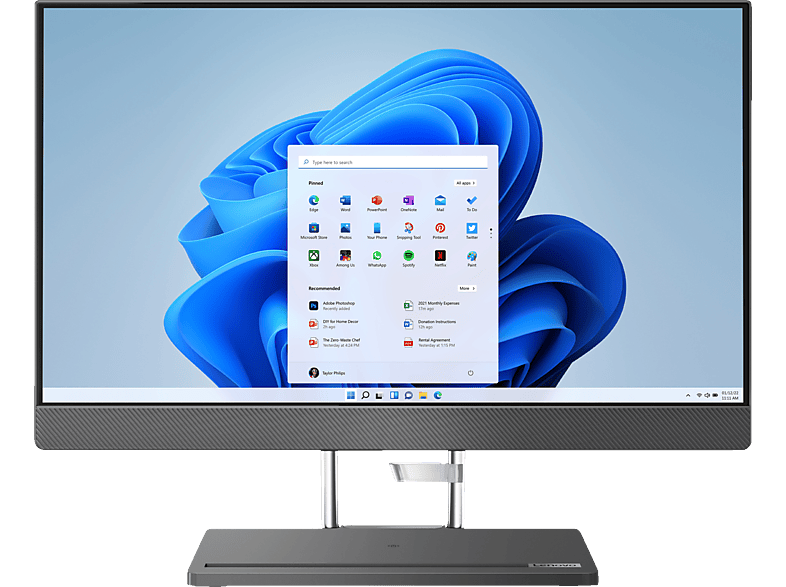 LENOVO IdeaCentre AIO 5i, All-in-One PC, mit 23,8 Zoll Display, Intel® CoreTM i5 13500H Prozessor, 16 GB RAM, 1 TB SSD, Intel®, Iris® Xe, Storm Grey Windows 11 Home (64 Bit)