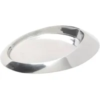 Nklaus Kerzenteller oval 13x8cm Messing Silber