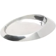 Nklaus Kerzenteller oval 13x8cm Messing Silber