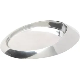 Nklaus Kerzenteller oval 13x8cm Messing Silber