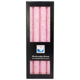 Kerzenfarm Hahn Stearin Stabkerze Set, rosa