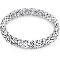Lulu & Jane Armband Metall-Legierung in Silber 15,5 - 20,0 cm, flexibel einstellbar Damen 
