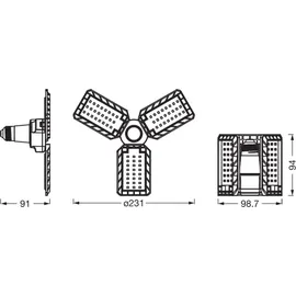 osram homelighting OSRAM LED Leuchtmittel Highbay Blade E27 17W 840 E27 schwarz