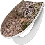 Banjado Premium Toilettendeckel Mit Absenkautomatik WC-Sitz Soft Close Hygienischer Klodeckel Duroplast Mit Motiv Eule