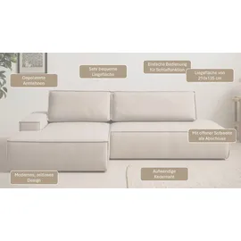 OTTO home Eckcouch Cord 2-Sitzer Grau