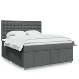 vidaXL Boxspringbett 180 x 200 cm Dunkelgrau