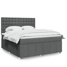 vidaXL Boxspringbett 180 x 200 cm Dunkelgrau