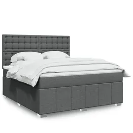 vidaXL Boxspringbett 180 x 200 cm Dunkelgrau