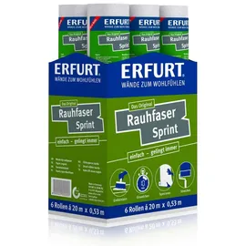 Erfurt Rauhfaser Tapete Sprint 20 m x 0,53 m 6 Rollen Weiß 1003232