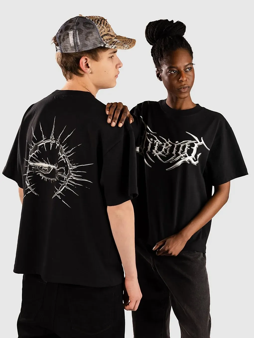 Vitriol Thoughts Cropped T-Shirt limo black Gr. XL