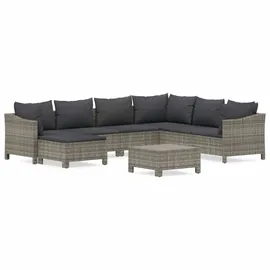 vidaXL Garten-Lounge-Set 8-tlg. grau