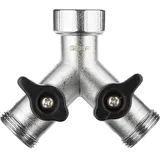 Geka Zweiwegeventil G3/4'' Wasserverteiler 2x AG Messing verchromt silber
