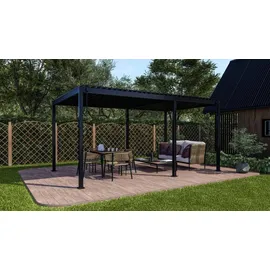 MIRADOR Pergola Solid 3x5 m Stahl Anthrazit verstellbares Lamellendach - 3m x 5m