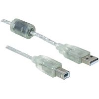 DeLOCK Adapterkabel mit Ferritkern, USB-A 2.0 [Stecker] auf USB-B 2.0 [Stecker], 0.5m (82057)