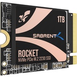 Sabrent 2230 M.2 NVMe Gen 4 1TB, Interne SSD 4750 MB/s Lesen, PCIe 4.0 X4, Internes Solid State Drive, kompatibel mit Steam Deck, Surface pro, PCs, NUCs und Laptops [SB-2130-1TB]