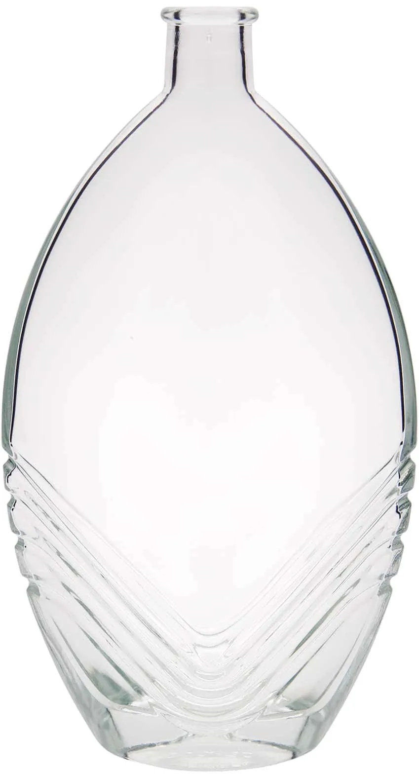 Glazen fles 'Florence', 500 ml, ovaal, monding: kurk