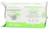 Alphanova Bébé Lingettes Nettoyantes Sans Parfum à l'Huile d'Olive Vierge Bio Lingette(S)