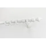 GARESA Gardinenstange GARESA "STANDARD", weiß, L:150cm Ø:28mm, Kunststoff, Stahl, Gardinenstangen, Vorhanggarnitur, Kunststoff, verlängerbar, mit Ringe/2 Lauf Gleiter