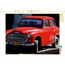CALVENDO Puzzle CALVENDO Puzzle Ein britischer Oldtimer der Marke Hillman auf Kuba 1000 Teile Lege-Größe 64 x 48 cm Foto-Puzzle Bild von Henning von Loewis of Menar, 1000 Puzzleteile