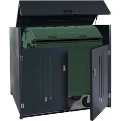 Müllcontainerverkleidung HWC-M54, Müllcontainerbox Industrie-Abfallcontainer, Container bis 1100L 15