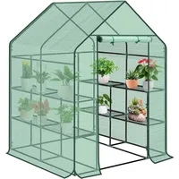 Woltu Foliengewächshaus Metall Grün Folie 143 mm 2,04 m2