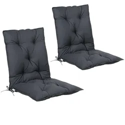 Sitzauflagen 2er-Set Anthrazit 116x57x7cm