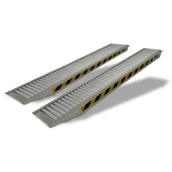 TRUTZHOLM 2 x Schwerlastrampen 212cm Traglast 3800kg/Paar Alu grau geriffelt Rampen Verladerampen