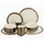 CreaTable Modern Industrial Kombiservice 8-tlg. für 2 Personen goldfarben/weiß