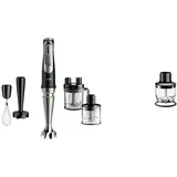 Braun Household MultiQuick 9 MQ9187XLI Stabmixer & Household Zerkleinerer Aufsatz MQS 200 BK mit EasyClick Plus System - Zubehör für Braun Household Stabmixer MultiQuick 7 und 9