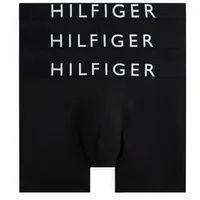 Tommy Hilfiger Boxershorts »3P BOXER BRIEF mit Kontrast-Logo-Taillenbund« 3 Stk. langes Bein, körpernahe Form, Gr. M (50) - 3 Stk., Black/Black/Black, , 79986534-M 3 Stk.