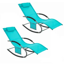 SoBuy Sonnenliege 150 x 63 x 87 cm Türkis