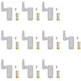 Cocoarm 10 Sets Schrankleuchten, Gute Helligkeit Bauchmuskschrank Scharnierlicht mit 3 LED -Lampenperlen, Scharnierlichter für den Kleiderschrankschrank (Warmes Licht + Batterie)
