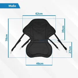 24move 24MOVE® SUP Kajak Sitz für Paddle Boards und Kajaks, gepolstert und ergonomisch, mit Tasche, Surfboard, Stand Up Sitz
