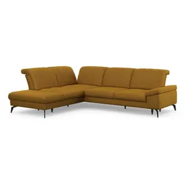 sit&more Ecksofa SIT & MORE "Cabana L-Form", gelb (mustard), B:303cm H:84cm T:244cm, 100% Polyester, Sofas, Ecksofa, Ottomane, wahlweise mit Sitztiefen-,Armlehnen- und Kopfteilfunktion