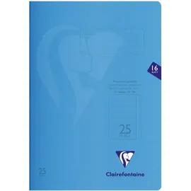 Clairefontaine 25x S'coolbook, Schulheft A4 16 Blatt 90g, blau - 323225C