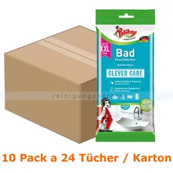 Poliboy XXL Bad Feuchttücher Karton Feuchttücher 10 Pack a 24 Tücher, feuchte Tücher ideal fürs Badezimmer