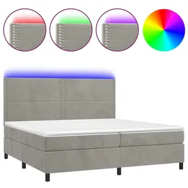 vidaXL Boxspringbett 200 x 200 cm hellgrau