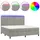 vidaXL Boxspringbett 200 x 200 cm hellgrau