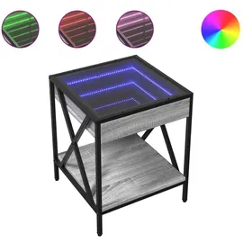vidaXL Nachtschrank mit Infinity-LED 40 x 40 x 49 cm Grau