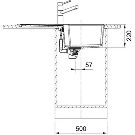 Franke Fragranitspüle UBG 611-86 BLACK MATT Drehknopf