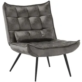 MCombo Relaxsessel 4778/79 Kunstleder 77 x 79 x 93 cm Grau mit Hocker