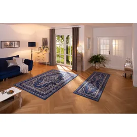 OTTO home Teppich OTTO HOME "Oriental, Made in Belgium" Gr. 1, blau (hellblau), B:60cm H:7mm L:110cm, Kunstfaser, Teppiche, Teppich, Orient-Optik, mit Bordüre, Teppich, Kurzflor, Weich, Kundenliebling