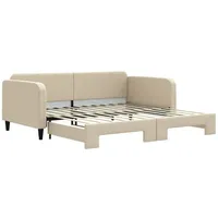 VidaXL Tagesbett Ausziehbar Creme 100x200 cm Stoff