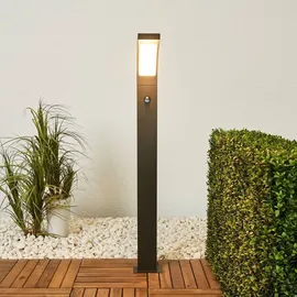 LUCANDE Wegeleuchte Aluminium 100 cm inkl. Bewegungsmelder schwarz