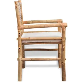 vidaXL Bambus Set 3-tlg. natur inkl. Auflagen