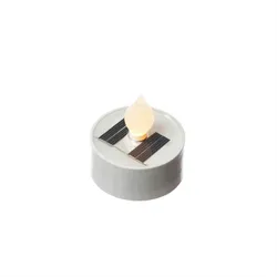 LED Solar Teelicht für Außen Garten Outdoor Solar Kerze H: 5,5cm weiß