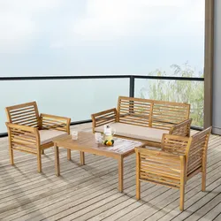 Gartenmöbelset Candela 4-tlg. Akazienholz Holzfarben