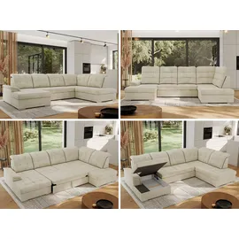 MKS WOHNLANDSCHAFT MADRITO U - Beige Velorus - Rechts