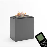 Kaminlicht Elektrokamin Rilke Wasserdampf Kamin, Elektrischer Kamin, Wasserdampfkamin mit 3D Feuer und Knisterfunktion grau
