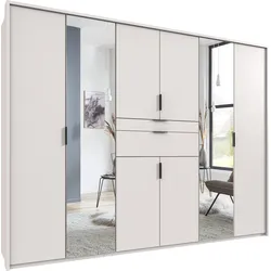 Drehtürenschrank WIMEX "Moldau Kleiderschrank mit Spiegel Schlafzimmerschrank Bestseller", weiß, B:270cm H:208cm T:58cm, Spanplatte, Schränke, Wähle deine Innenausstattung fertig konfiguriert im Schrank